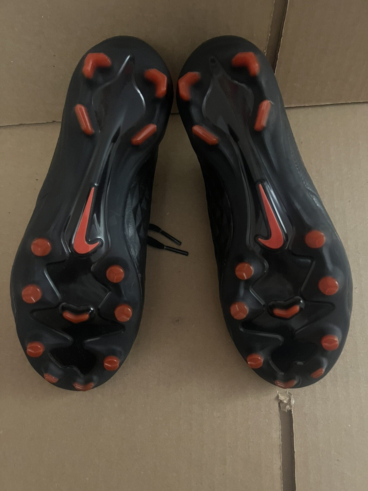 Nike Mens Legend 8 Pro FG Soccer Cleats Leather (AT6133 060) Black Red Size 4.5