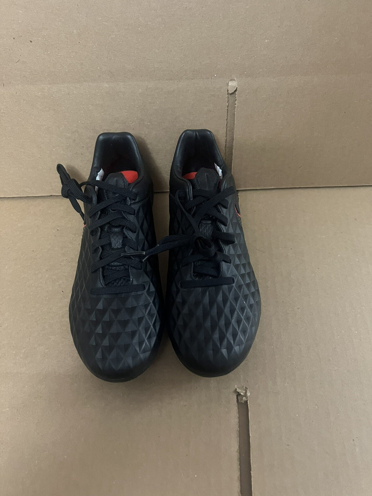 Nike Mens Legend 8 Pro FG Soccer Cleats Leather (AT6133 060) Black Red Size 4.5